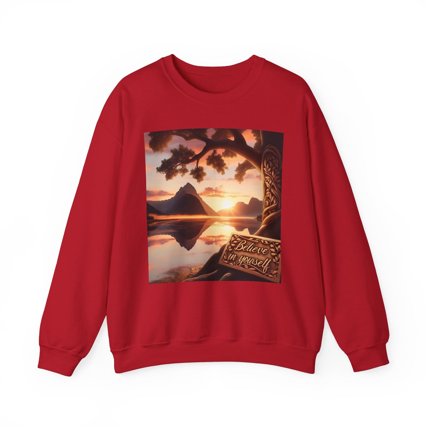 Inspirational Sunset Crewneck Sweatshirt - Believe in Yourself