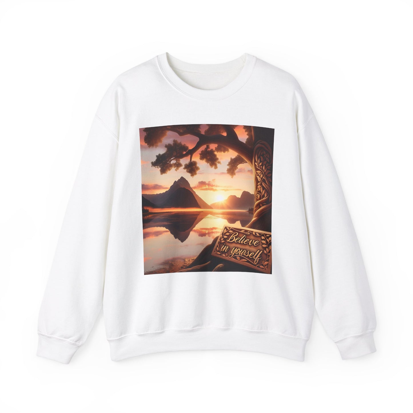 Inspirational Sunset Crewneck Sweatshirt - Believe in Yourself