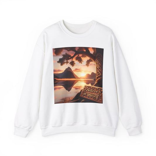 Inspirational Sunset Crewneck Sweatshirt - Believe in Yourself