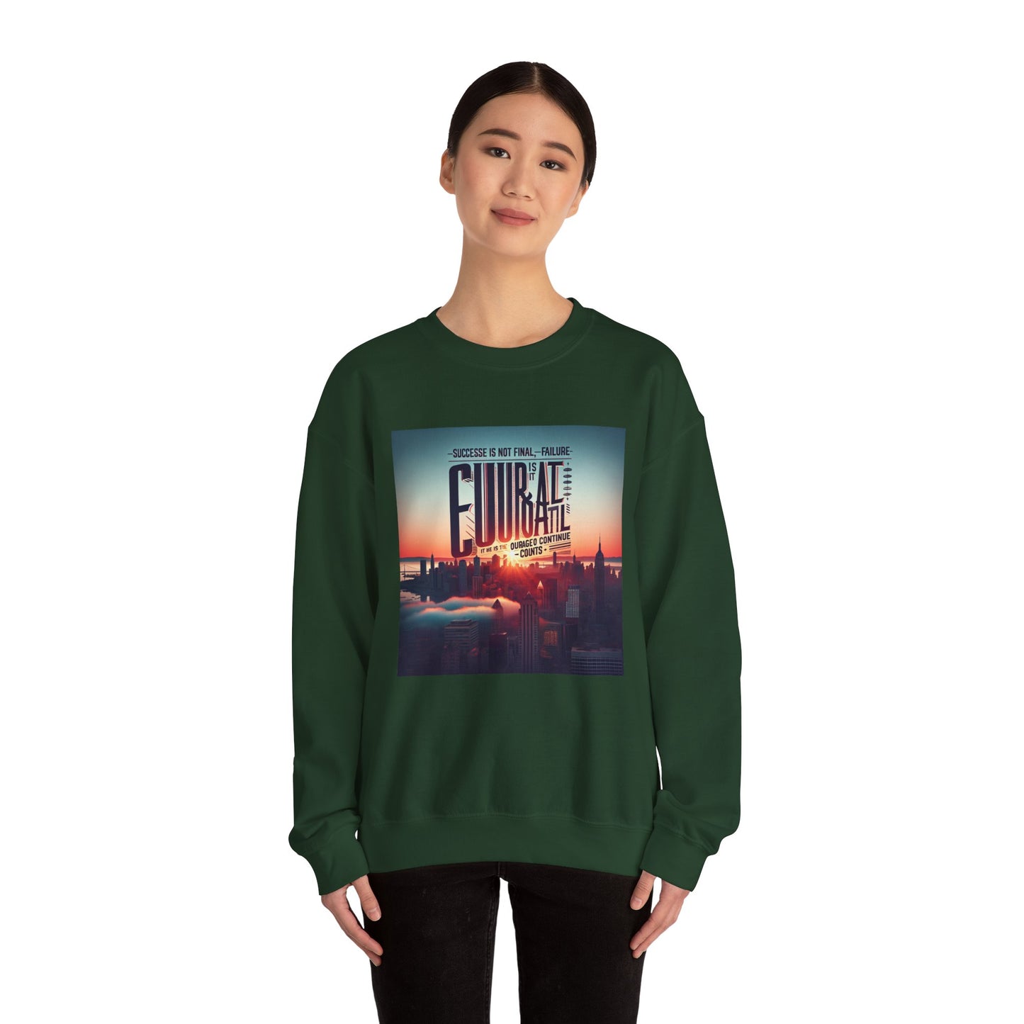 Motivational Crewneck Sweatshirt - ‘Success is Not Final, Failure is Not Fatal’ Design