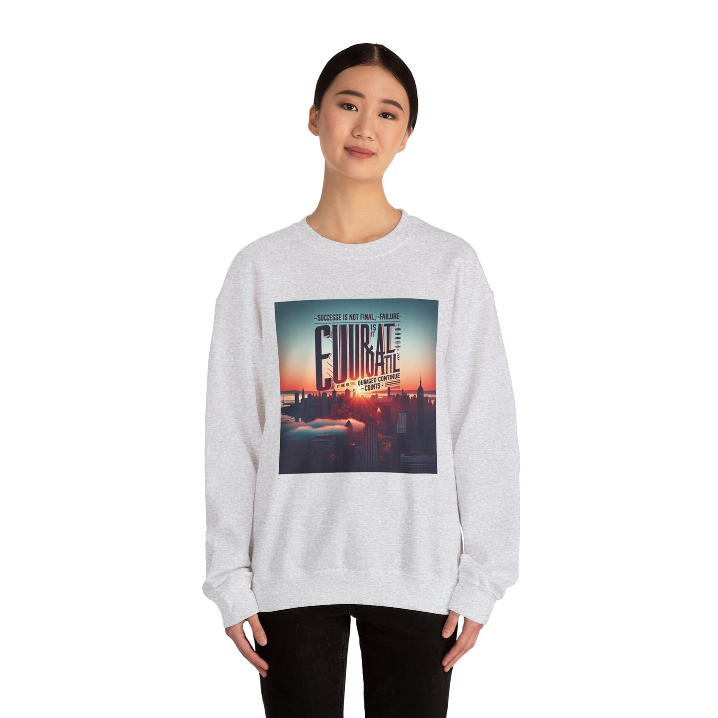 Motivational Crewneck Sweatshirt - ‘Success is Not Final, Failure is Not Fatal’ Design