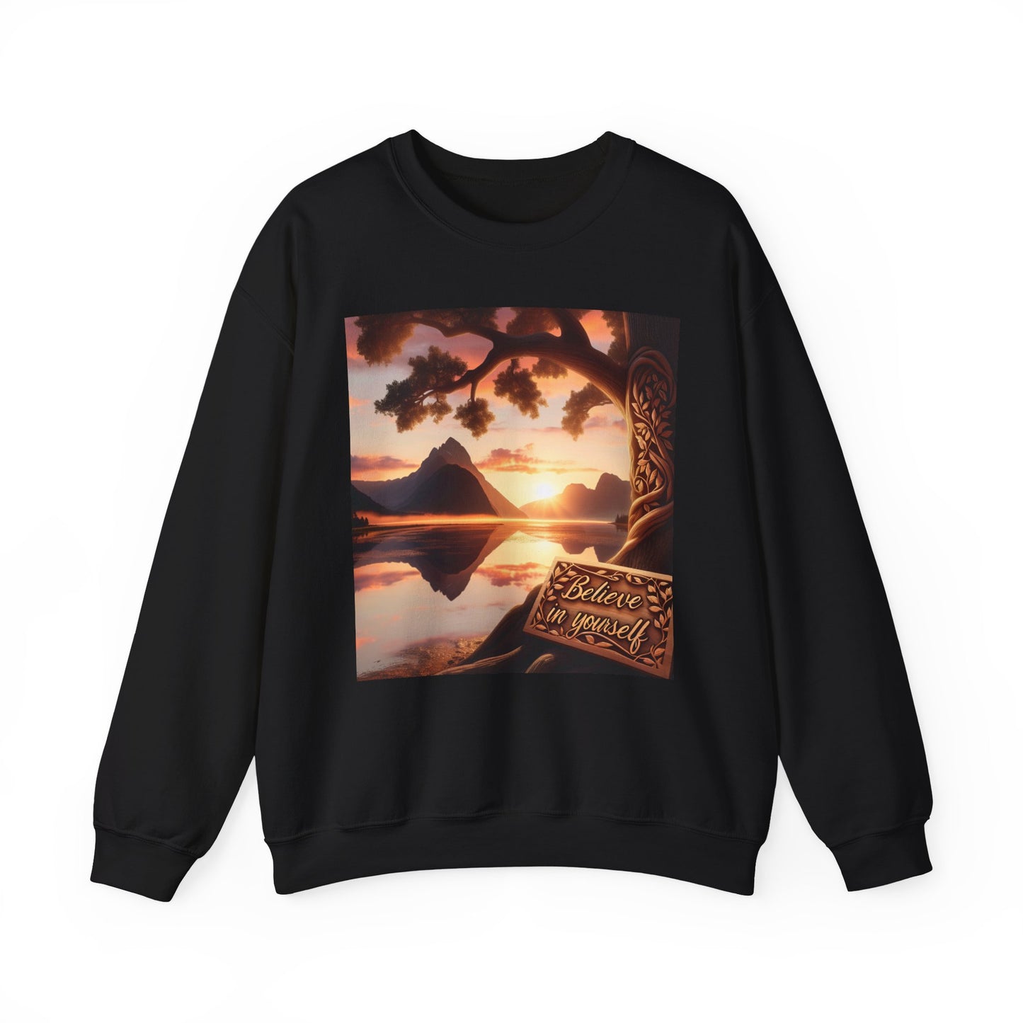 Inspirational Sunset Crewneck Sweatshirt - Believe in Yourself