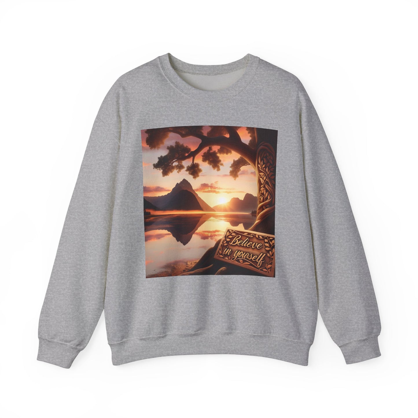 Inspirational Sunset Crewneck Sweatshirt - Believe in Yourself