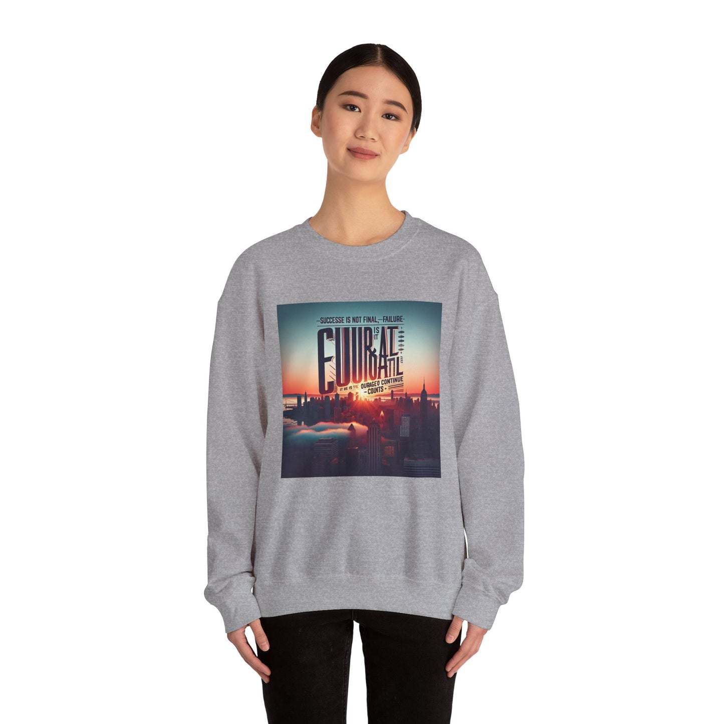 Motivational Crewneck Sweatshirt - ‘Success is Not Final, Failure is Not Fatal’ Design