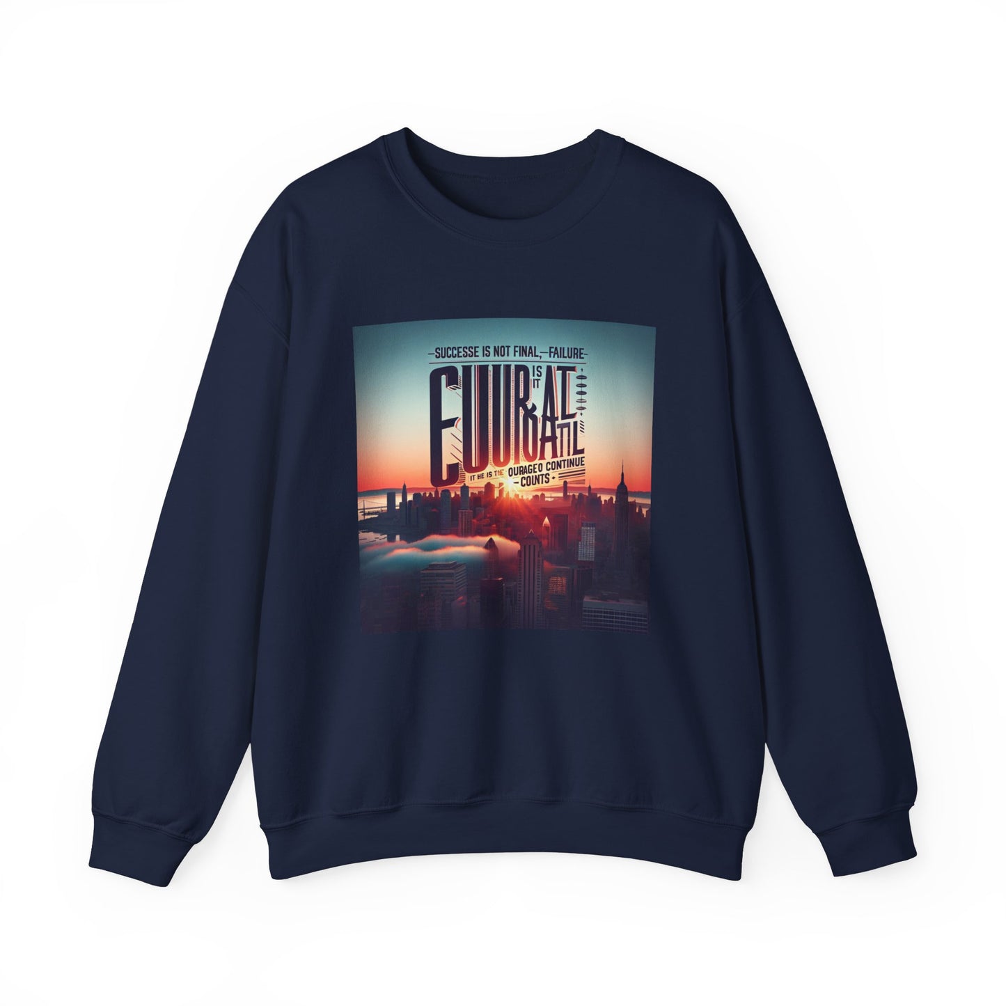 Motivational Crewneck Sweatshirt - ‘Success is Not Final, Failure is Not Fatal’ Design