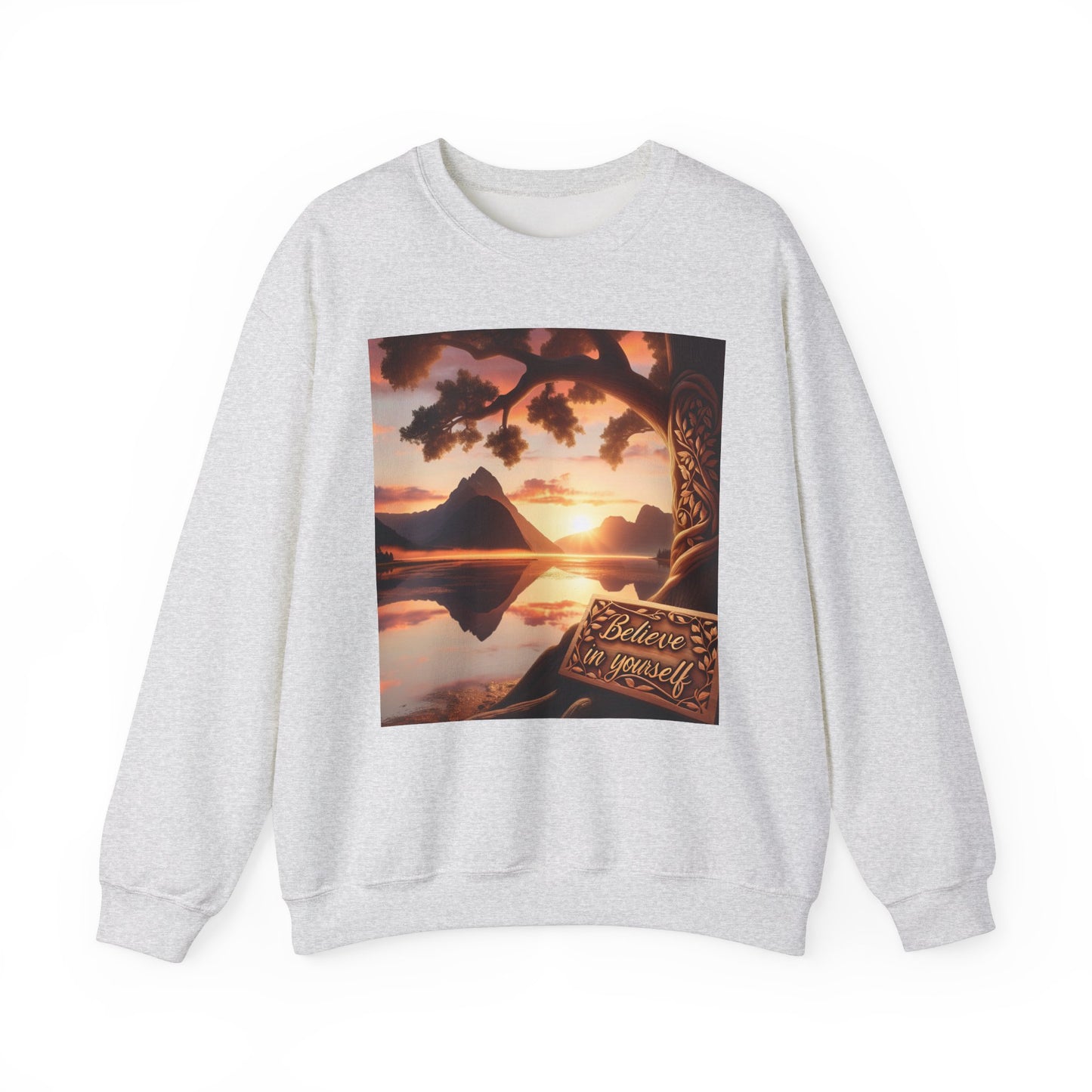 Inspirational Sunset Crewneck Sweatshirt - Believe in Yourself