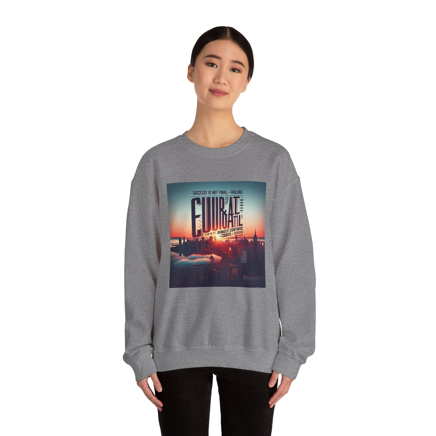 Motivational Crewneck Sweatshirt - ‘Success is Not Final, Failure is Not Fatal’ Design