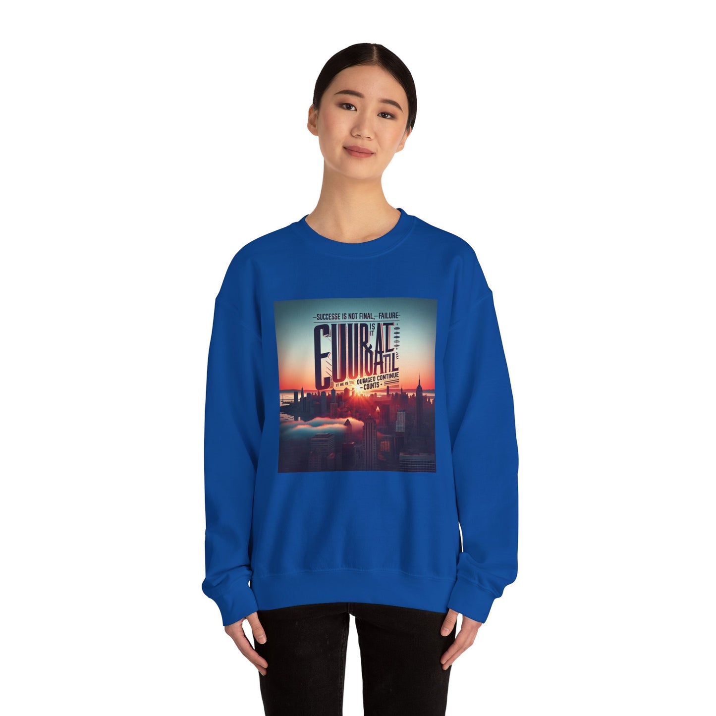 Motivational Crewneck Sweatshirt - ‘Success is Not Final, Failure is Not Fatal’ Design