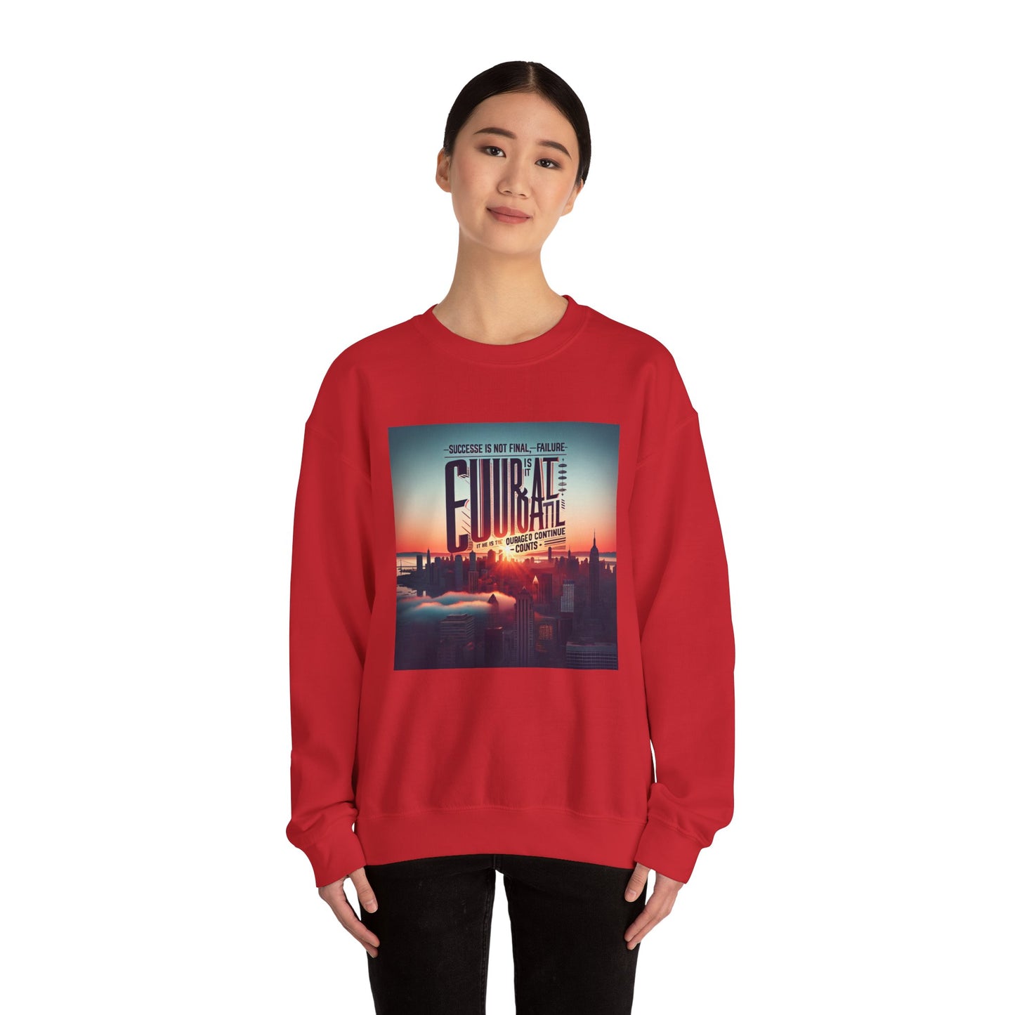 Motivational Crewneck Sweatshirt - ‘Success is Not Final, Failure is Not Fatal’ Design